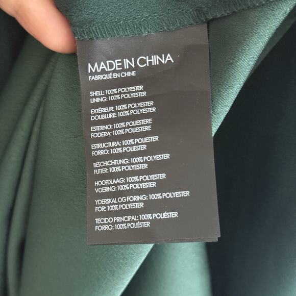 Club Monaco Ralph Lauren Midi Dress Size 0 Forest Green Open Cold Off Shoulder - Picture 7 of 14